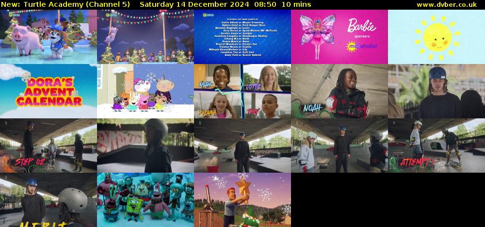 Turtle Academy (Channel 5) Saturday 14 December 2024 08:50 - 09:00