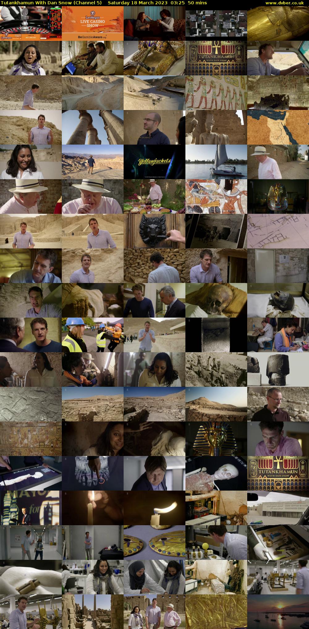 Tutankhamun With Dan Snow (Channel 5) Saturday 18 March 2023 03:25 - 04:15