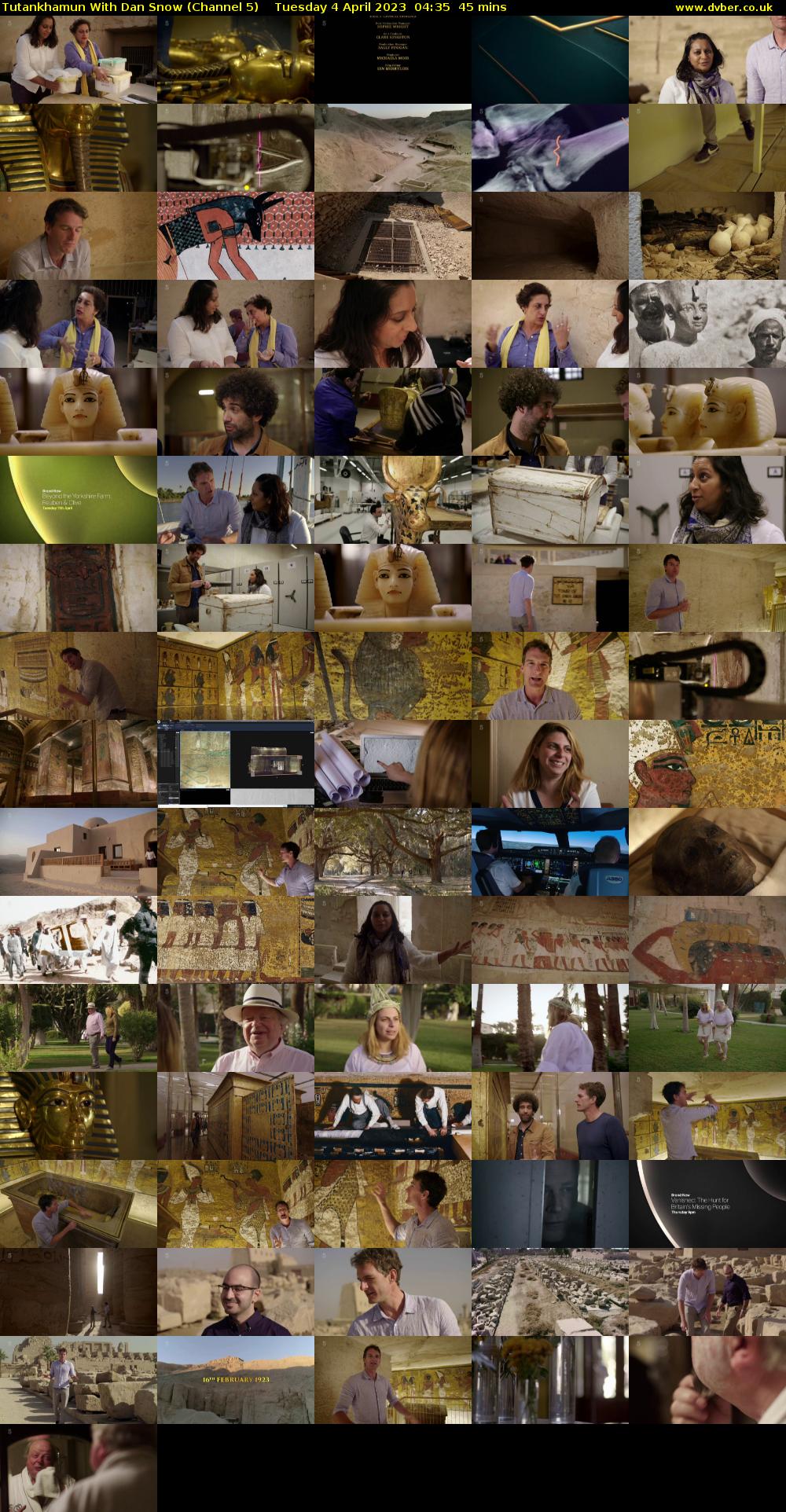 Tutankhamun With Dan Snow (Channel 5) Tuesday 4 April 2023 04:35 - 05:20