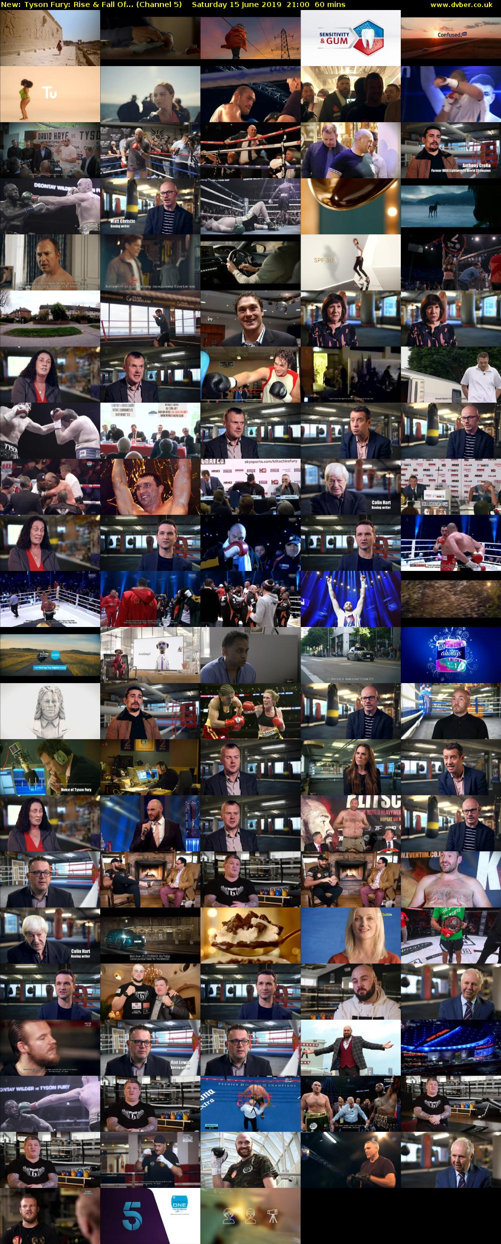Tyson Fury: Rise & Fall Of... (Channel 5) Saturday 15 June 2019 21:00 - 22:00