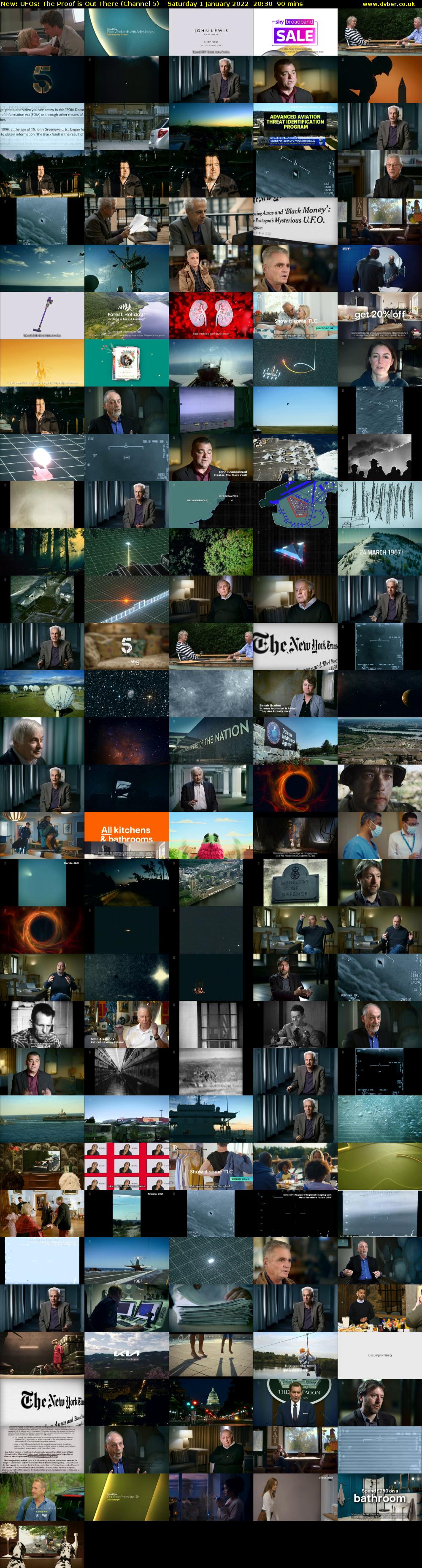 UFOs: The Proof is Out There (Channel 5) Saturday 1 January 2022 20:30 - 22:00