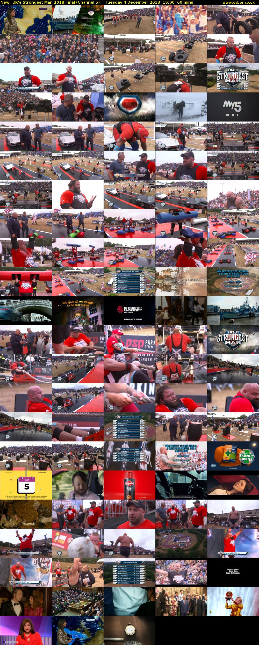 UK's Strongest Man 2018 Final (Channel 5) Tuesday 4 December 2018 19:00 - 20:00