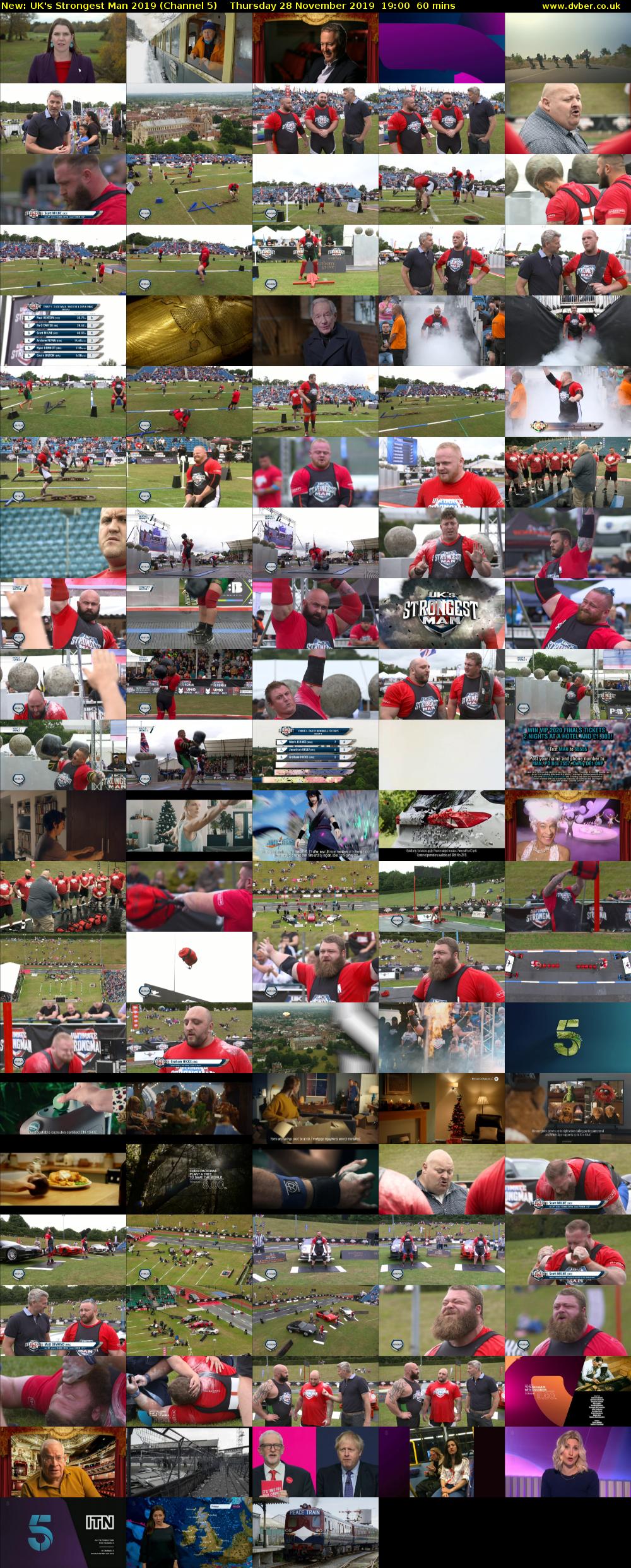 UK's Strongest Man 2019 (Channel 5) Thursday 28 November 2019 19:00 - 20:00