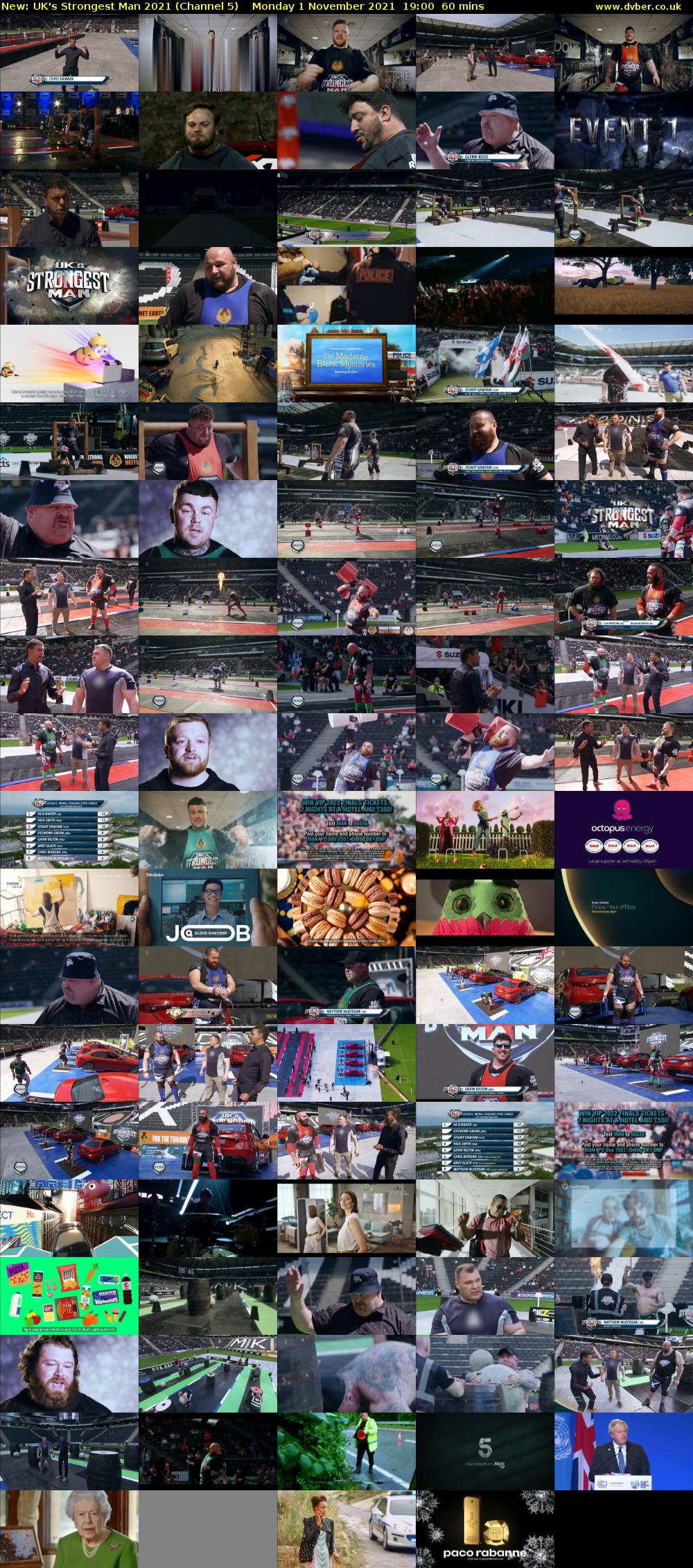 UK's Strongest Man 2021 (Channel 5) Monday 1 November 2021 19:00 - 20:00
