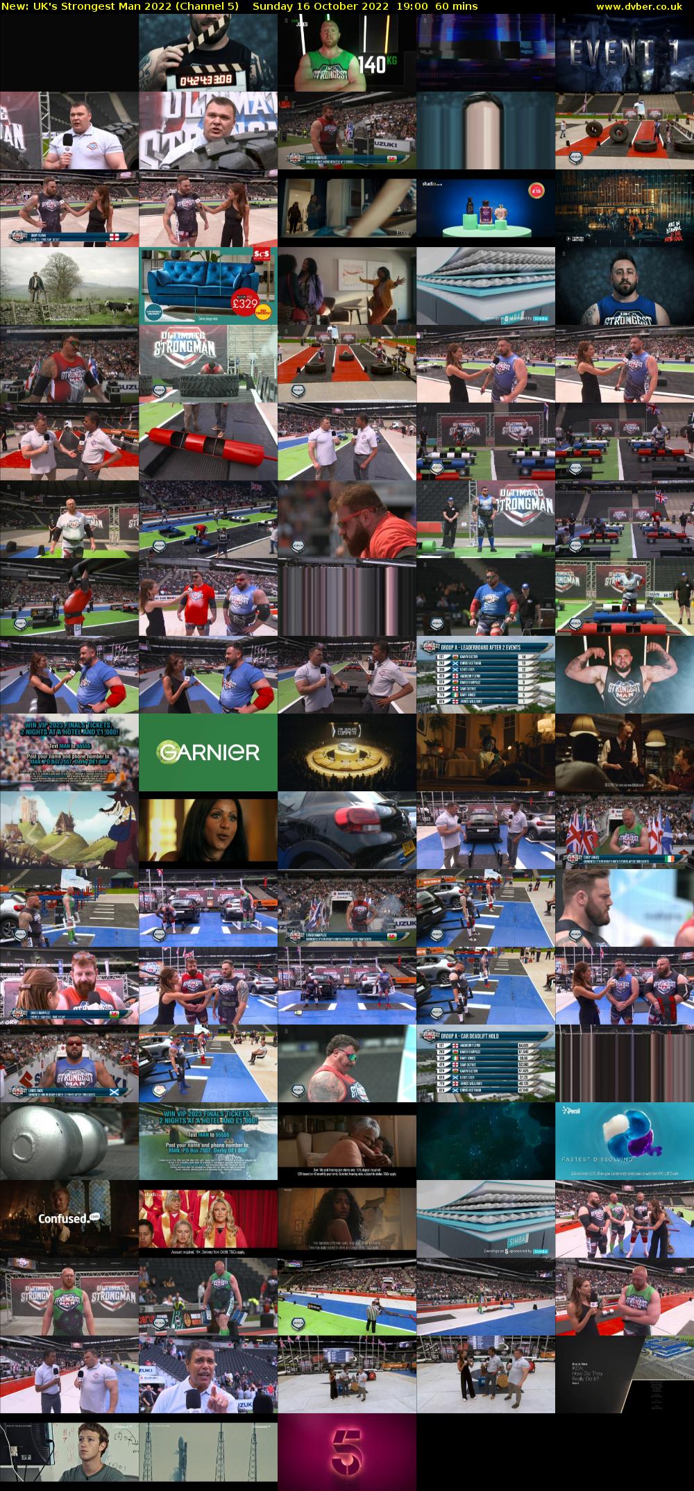 UK's Strongest Man 2022 (Channel 5) Sunday 16 October 2022 19:00 - 20:00