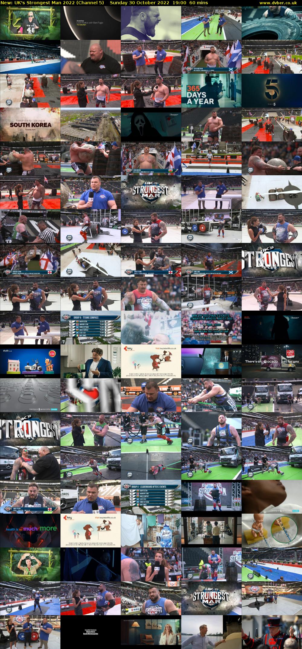 UK's Strongest Man 2022 (Channel 5) Sunday 30 October 2022 19:00 - 20:00