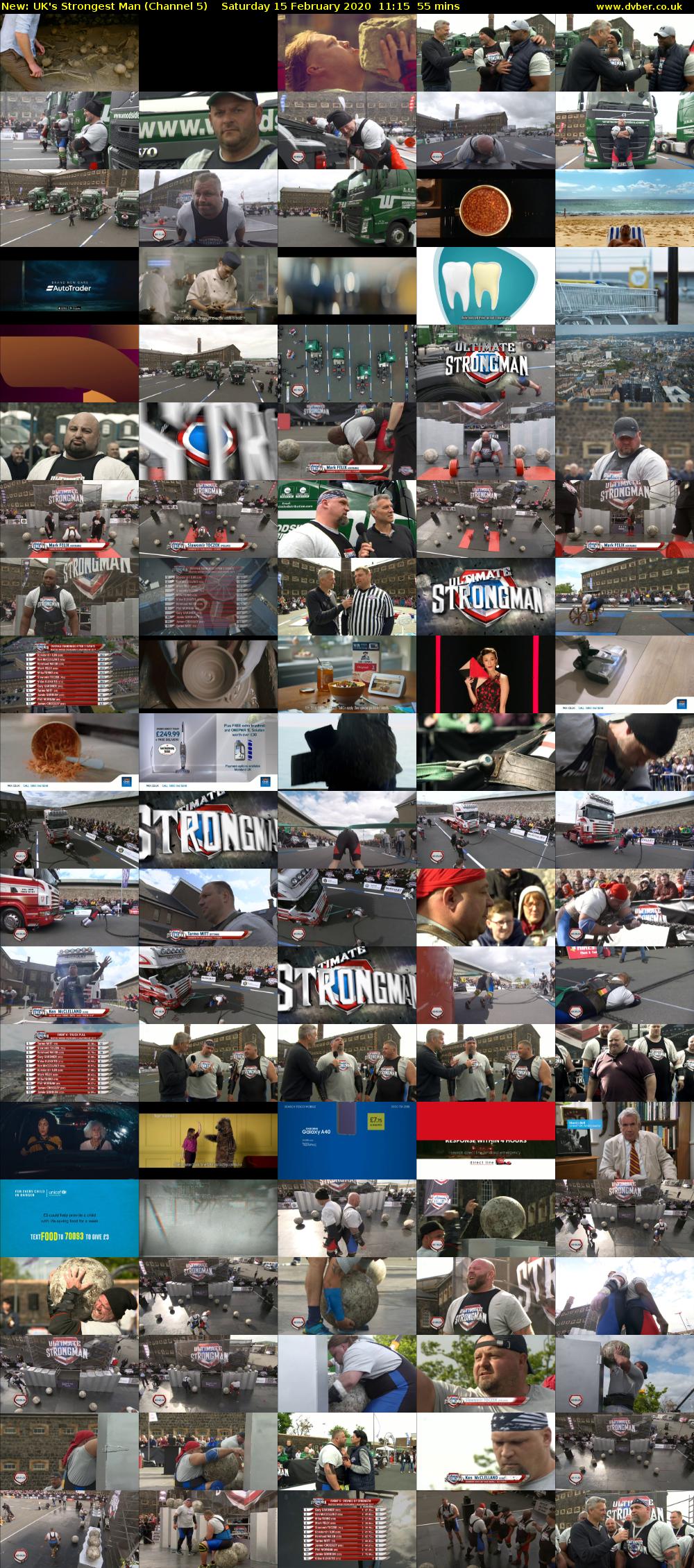 UK's Strongest Man (Channel 5) Saturday 15 February 2020 11:15 - 12:10