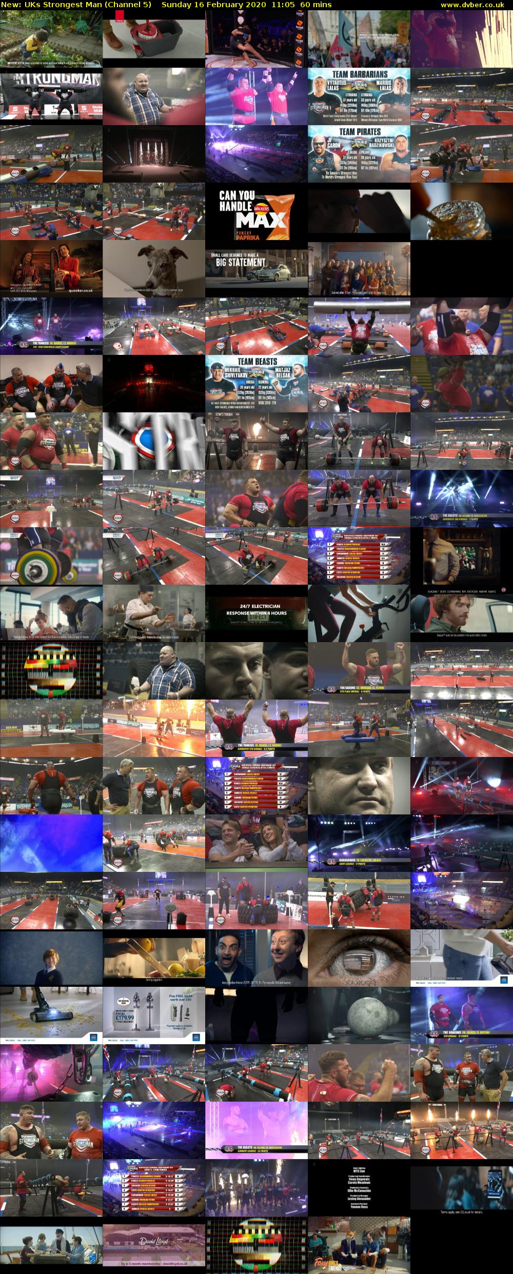 UKs Strongest Man (Channel 5) Sunday 16 February 2020 11:05 - 12:05
