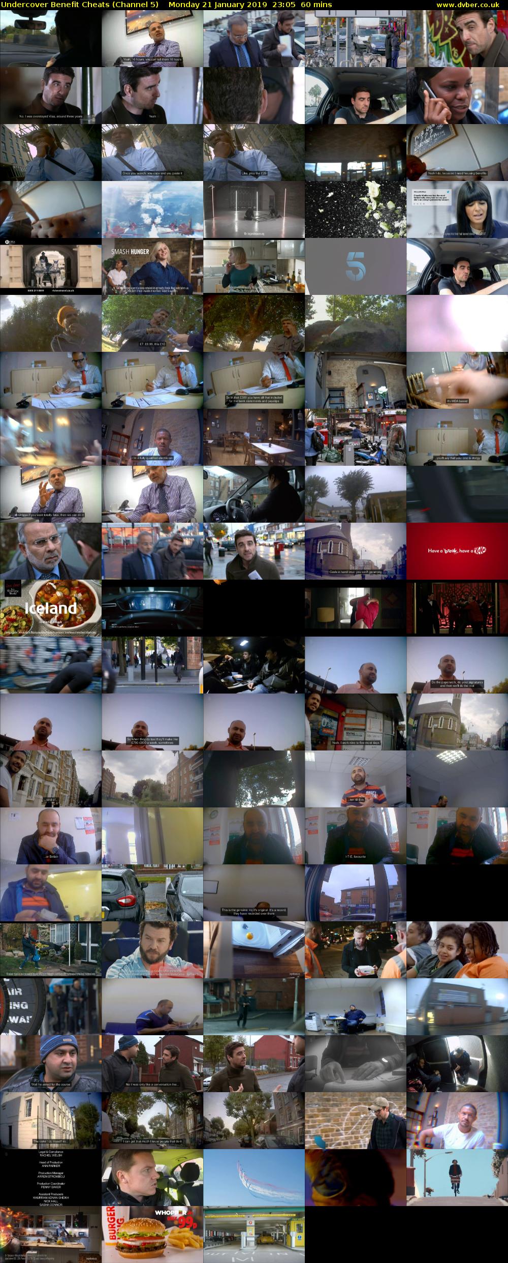 Undercover Benefit Cheats (Channel 5) Monday 21 January 2019 23:05 - 00:05