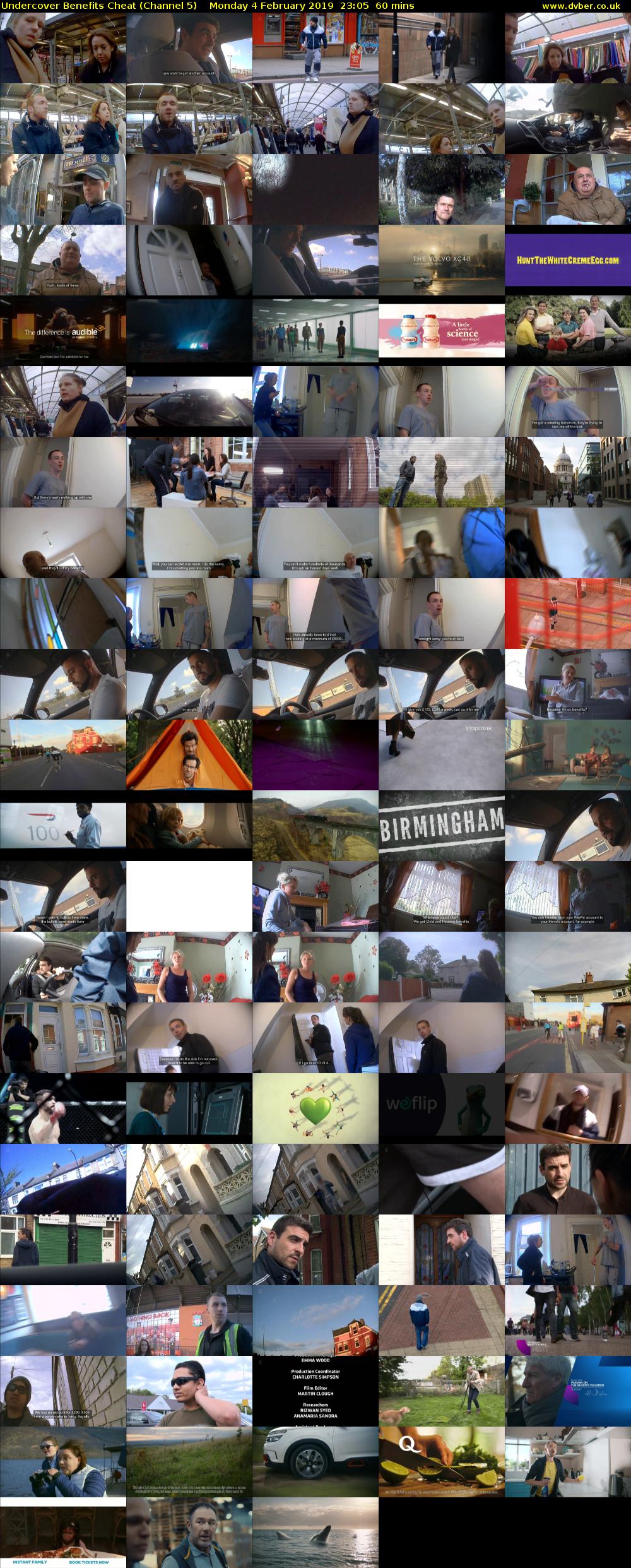 Undercover Benefits Cheat (Channel 5) Monday 4 February 2019 23:05 - 00:05