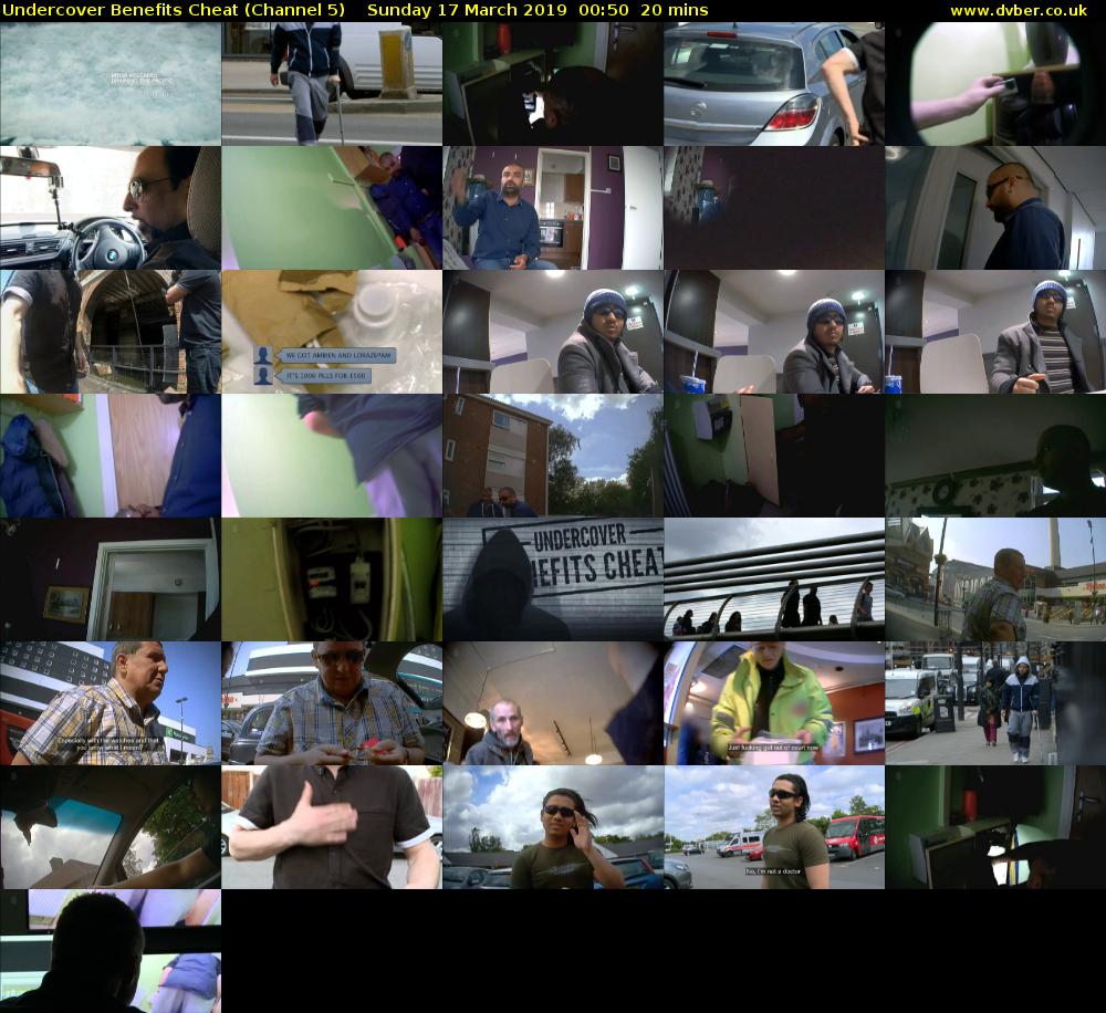 Undercover Benefits Cheat (Channel 5) Sunday 17 March 2019 00:50 - 01:10