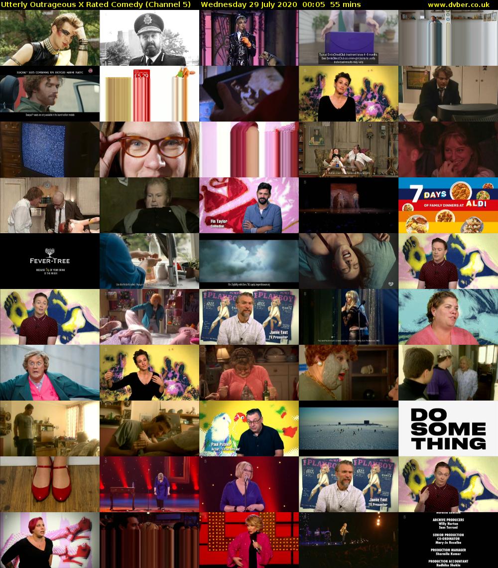 Utterly Outrageous X Rated Comedy (Channel 5) Wednesday 29 July 2020 00:05 - 01:00