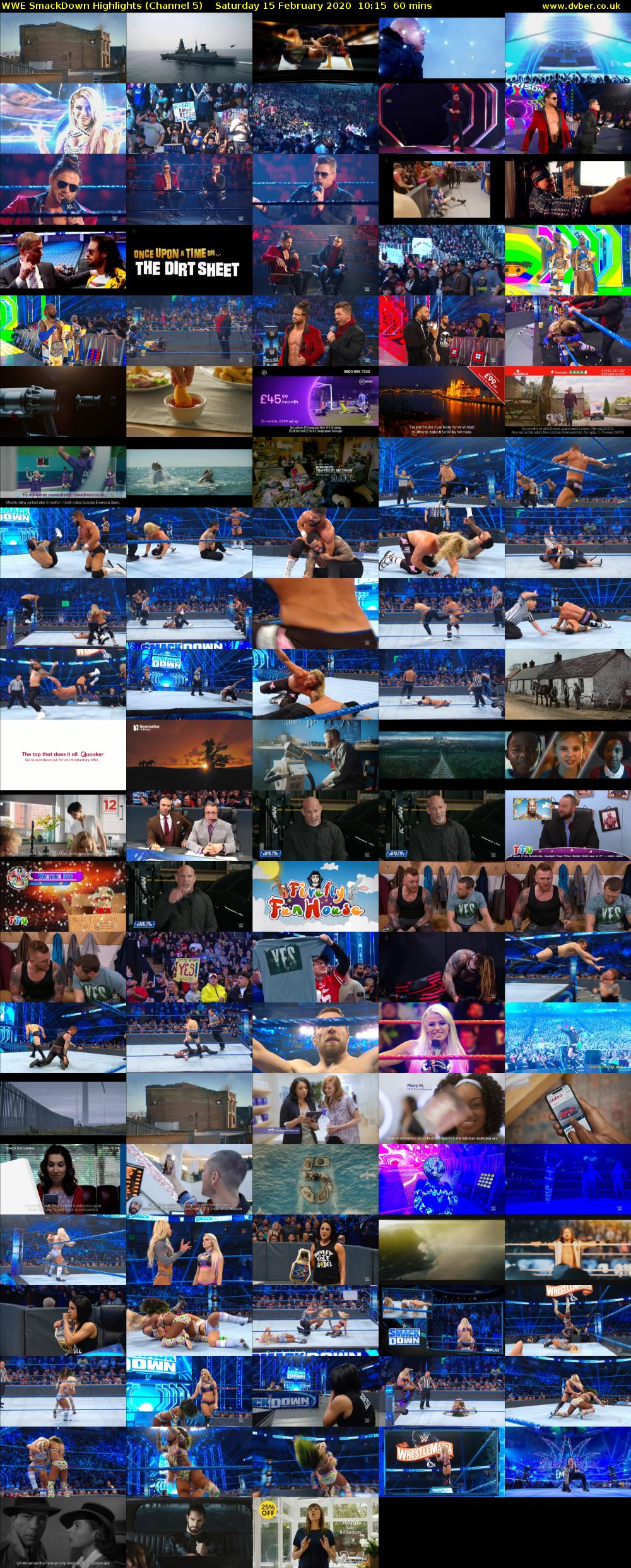 WWE SmackDown Highlights (Channel 5) Saturday 15 February 2020 10:15 - 11:15