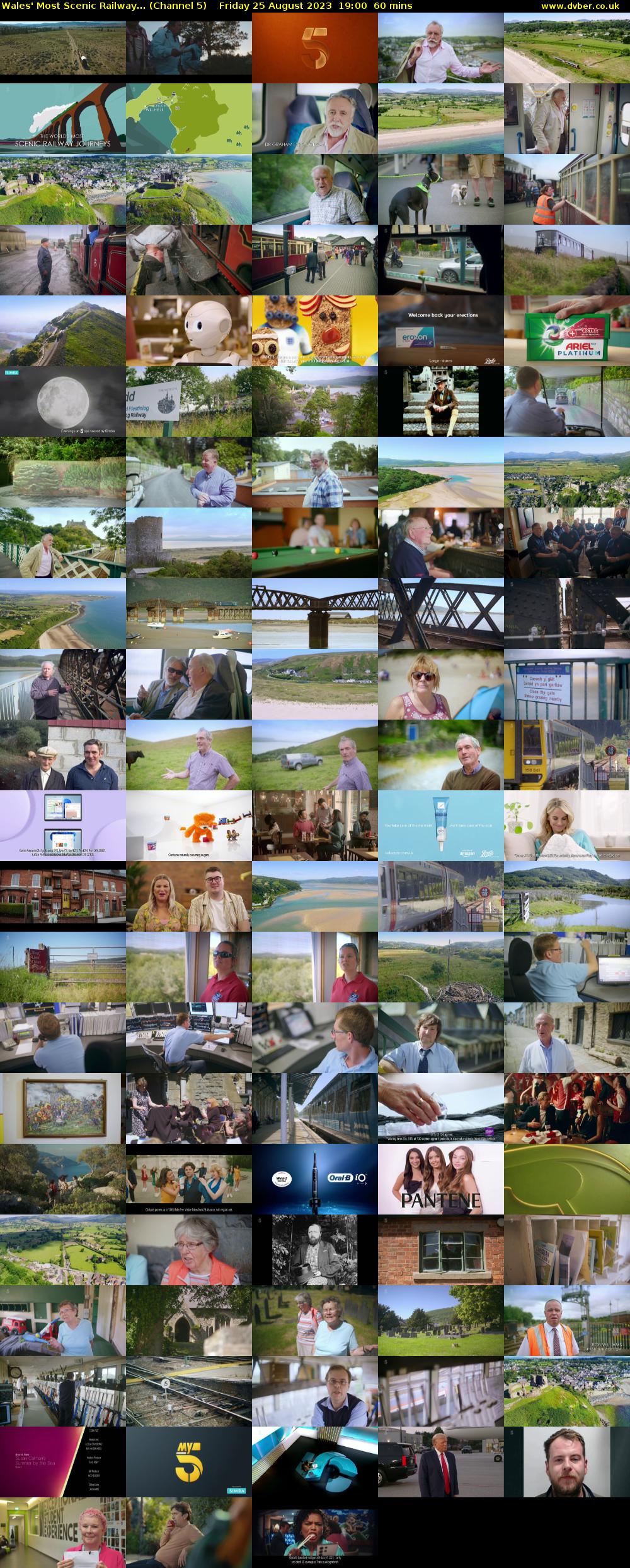 Wales' Most Scenic Railway... (Channel 5) Friday 25 August 2023 19:00 - 20:00