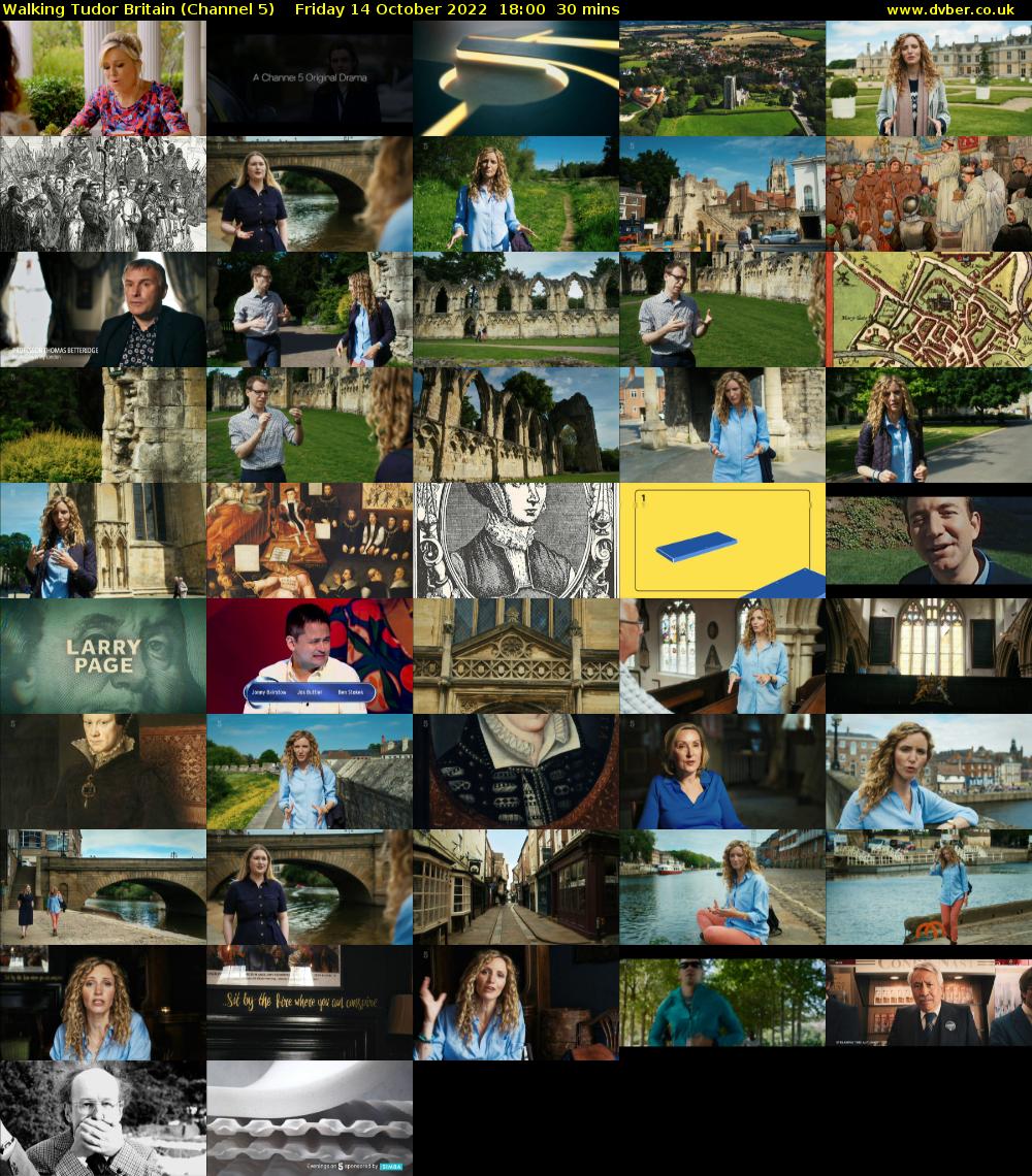 Walking Tudor Britain (Channel 5) Friday 14 October 2022 18:00 - 18:30