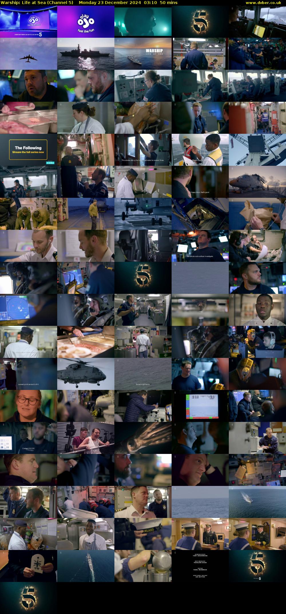 Warship: Life at Sea (Channel 5) Monday 23 December 2024 03:10 - 04:00