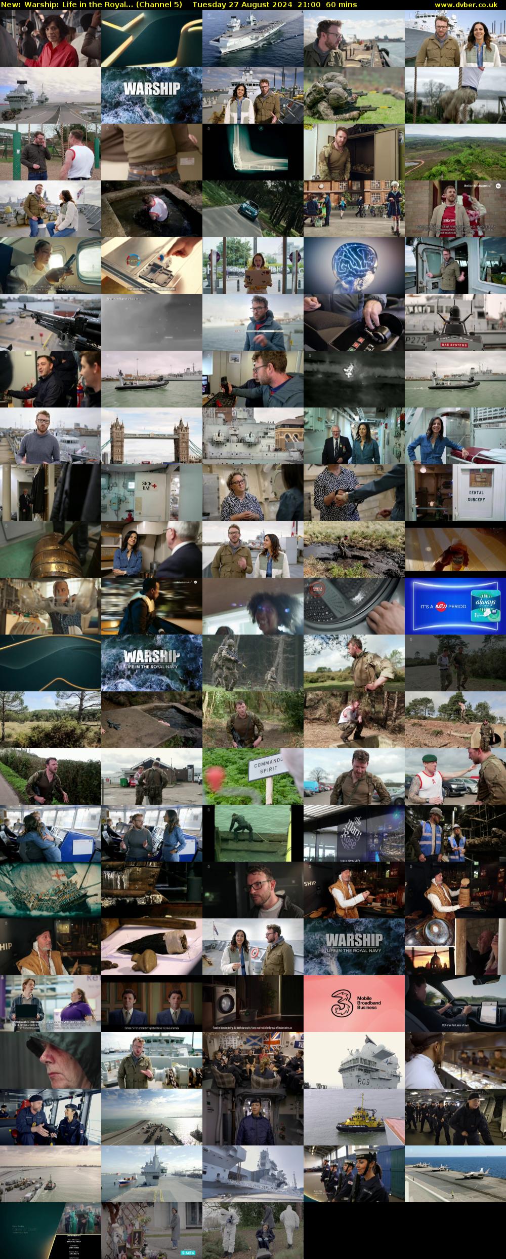 Warship: Life in the Royal... (Channel 5) Tuesday 27 August 2024 21:00 - 22:00