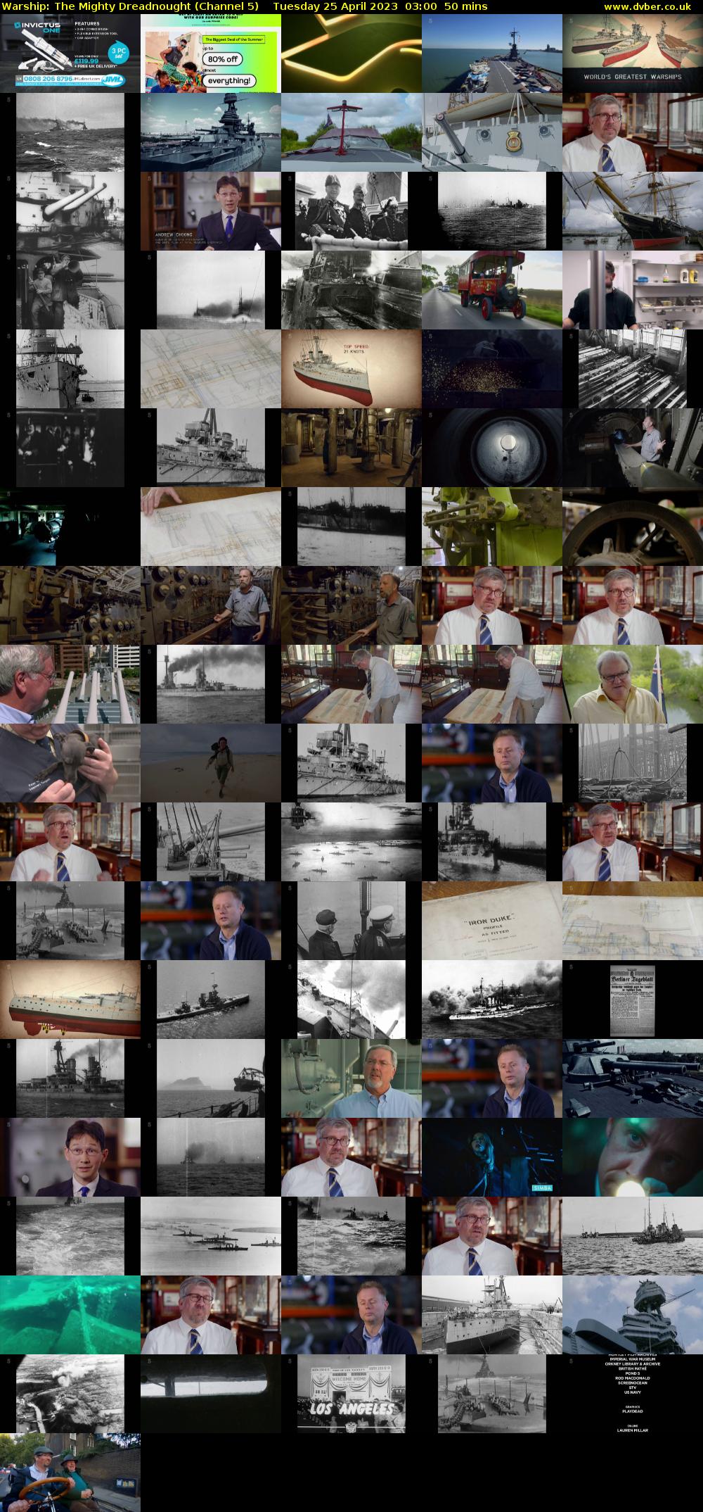 Warship: The Mighty Dreadnought (Channel 5) Tuesday 25 April 2023 03:00 - 03:50