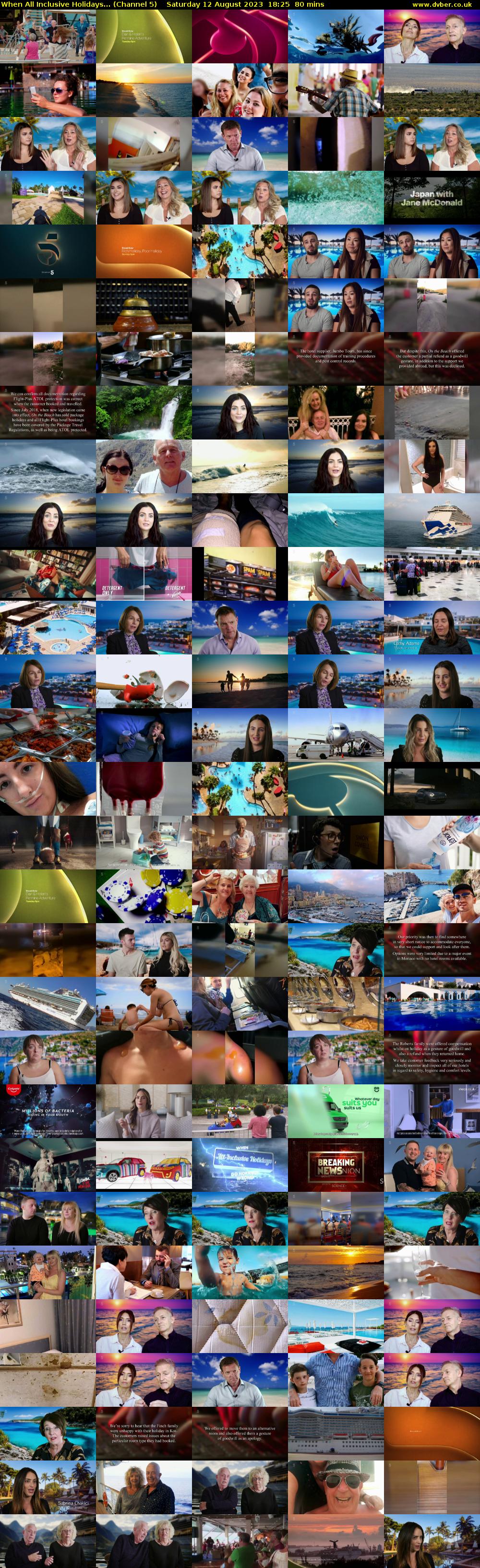 When All Inclusive Holidays... (Channel 5) Saturday 12 August 2023 18:25 - 19:45