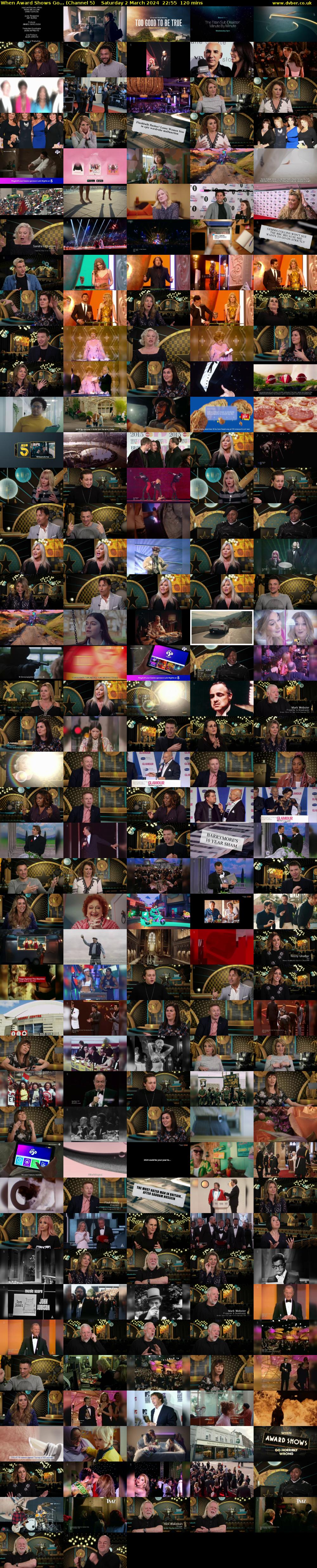 When Award Shows Go... (Channel 5) Saturday 2 March 2024 22:55 - 00:55