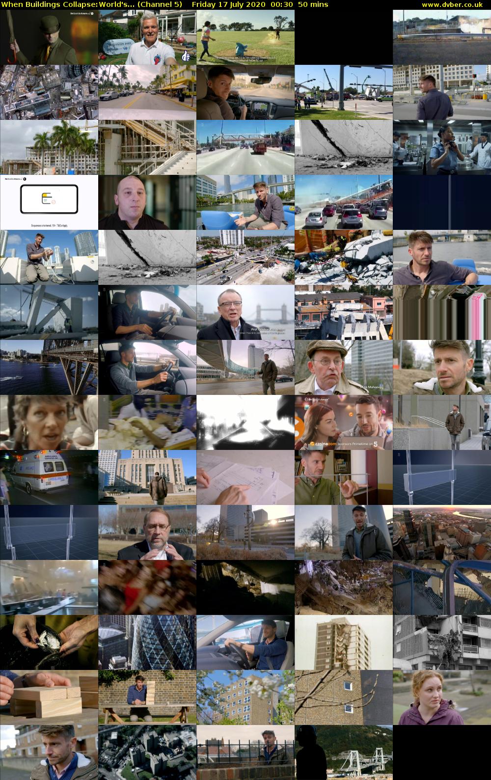 When Buildings Collapse:World's... (Channel 5) Friday 17 July 2020 00:30 - 01:20