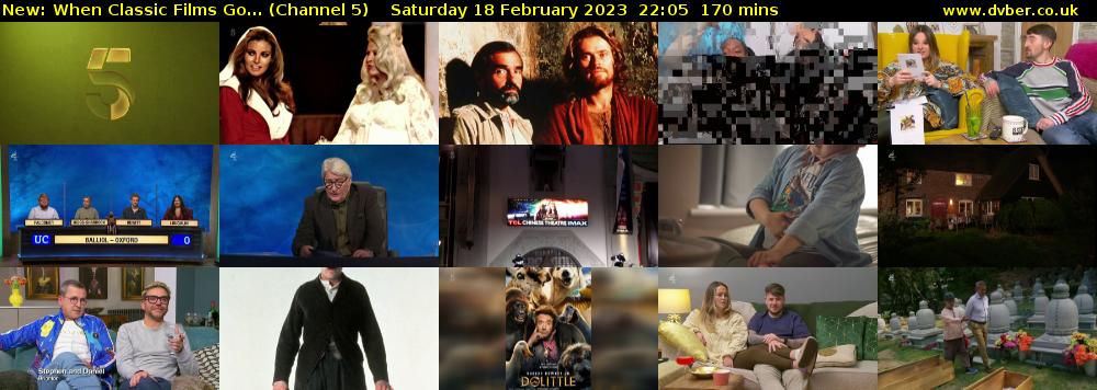 When Classic Films Go... (Channel 5) Saturday 18 February 2023 22:05 - 00:55