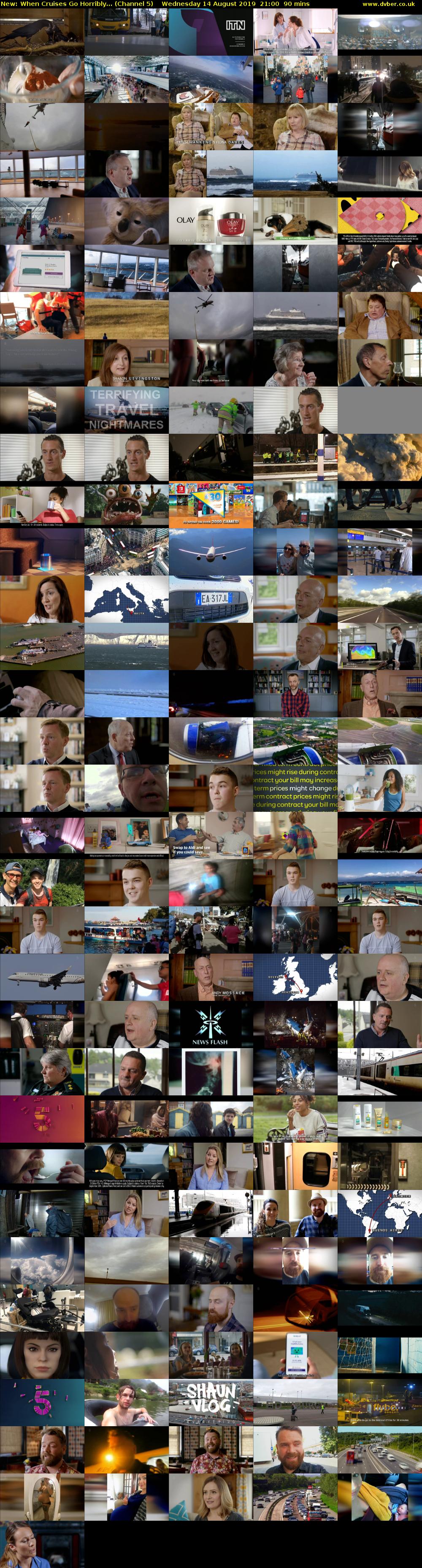 When Cruises Go Horribly... (Channel 5) Wednesday 14 August 2019 21:00 - 22:30