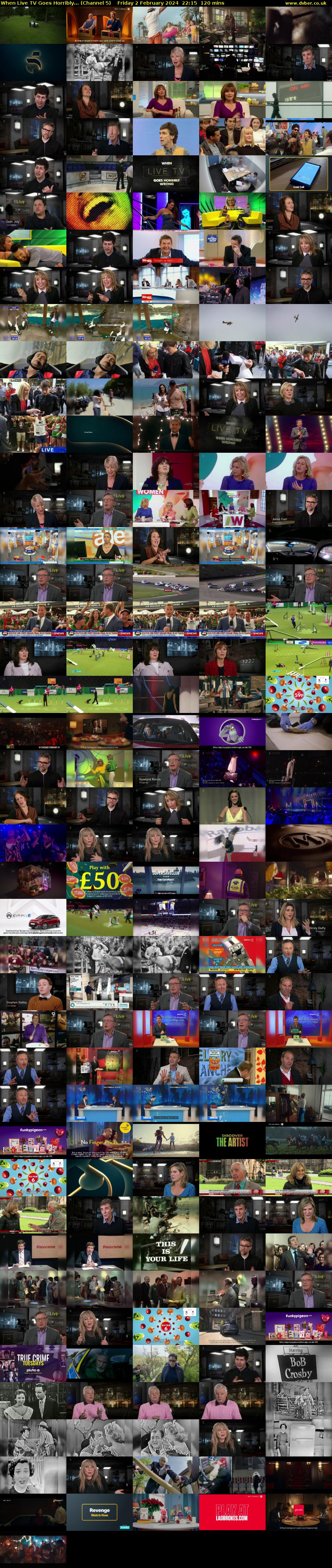 When Live TV Goes Horribly... (Channel 5) Friday 2 February 2024 22:15 - 00:15