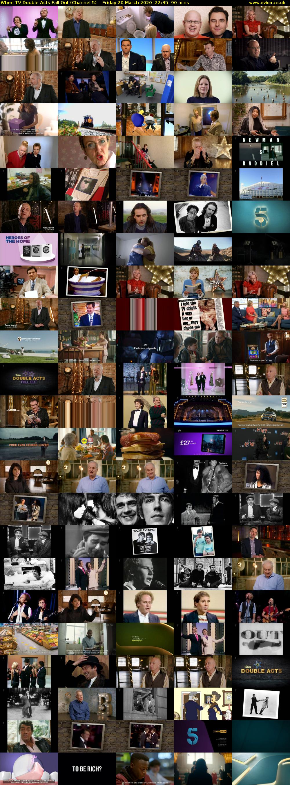When TV Double Acts Fall Out (Channel 5) Friday 20 March 2020 22:35 - 00:05