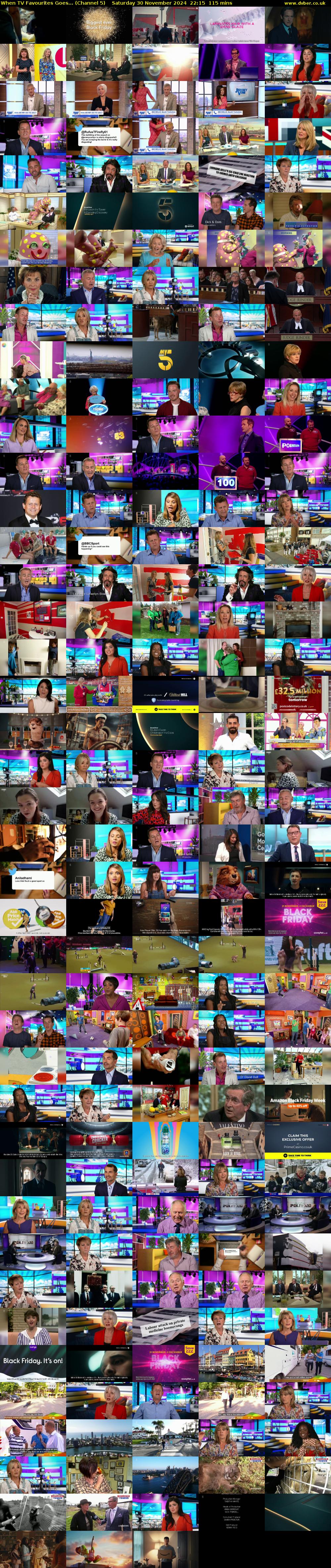 When TV Favourites Goes... (Channel 5) Saturday 30 November 2024 22:15 - 00:10