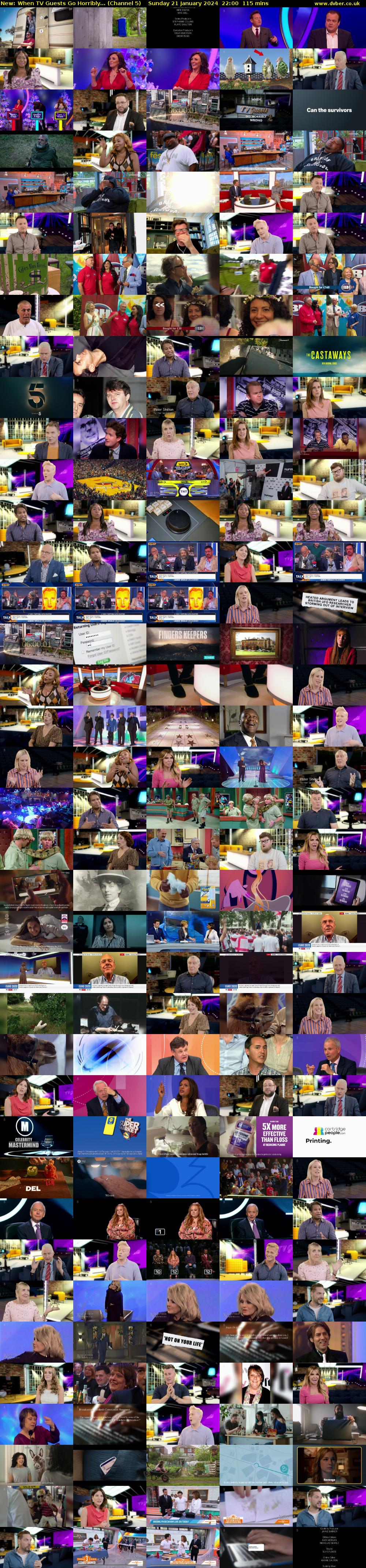 When TV Guests Go Horribly... (Channel 5) Sunday 21 January 2024 22:00 - 23:55