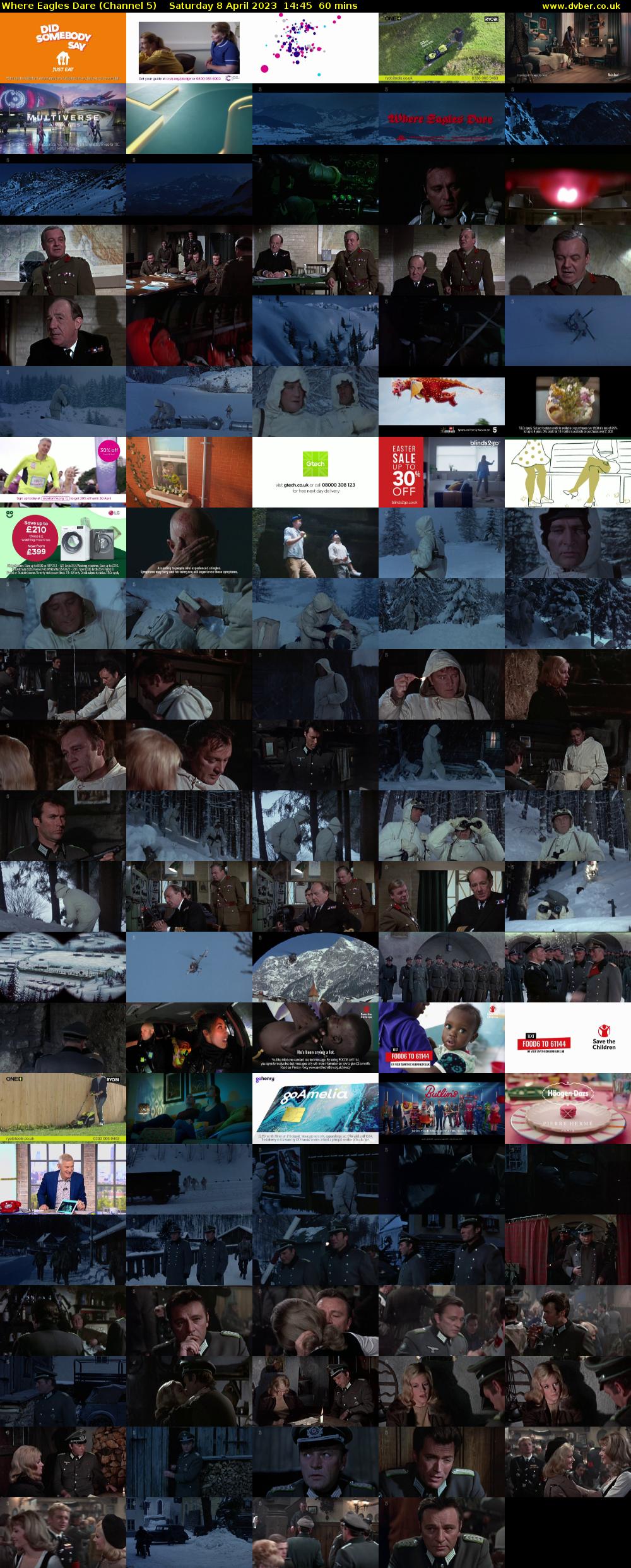 Where Eagles Dare (Channel 5) Saturday 8 April 2023 14:45 - 15:45