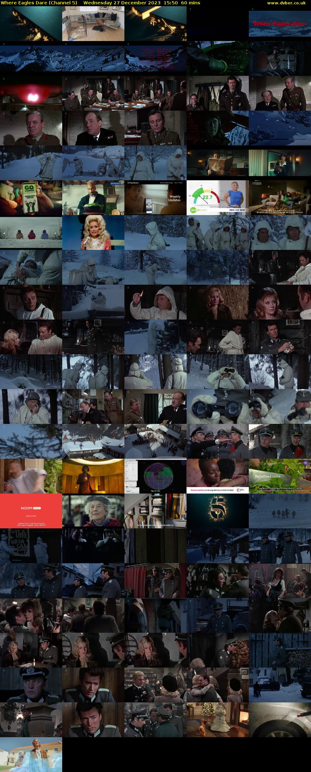 Where Eagles Dare (Channel 5) Wednesday 27 December 2023 15:50 - 16:50