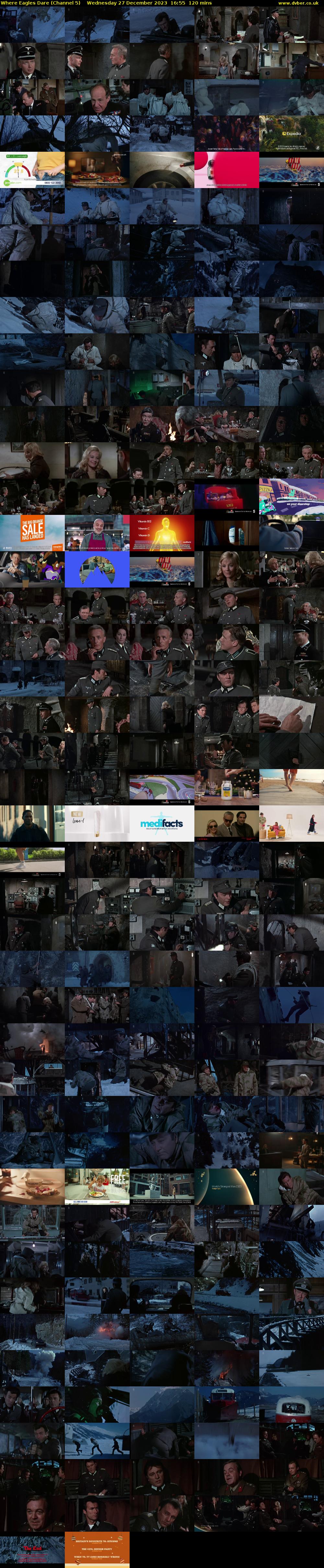 Where Eagles Dare (Channel 5) Wednesday 27 December 2023 16:55 - 18:55