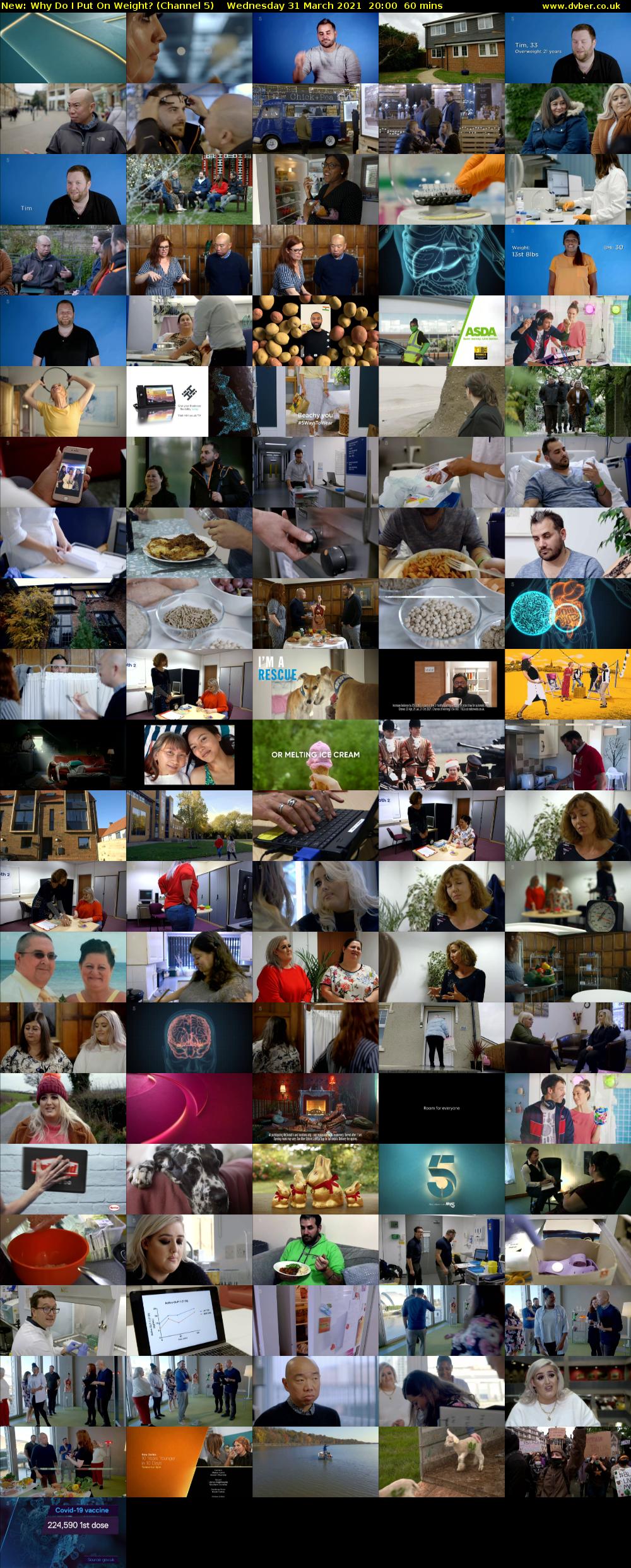 Why Do I Put On Weight? (Channel 5) Wednesday 31 March 2021 20:00 - 21:00