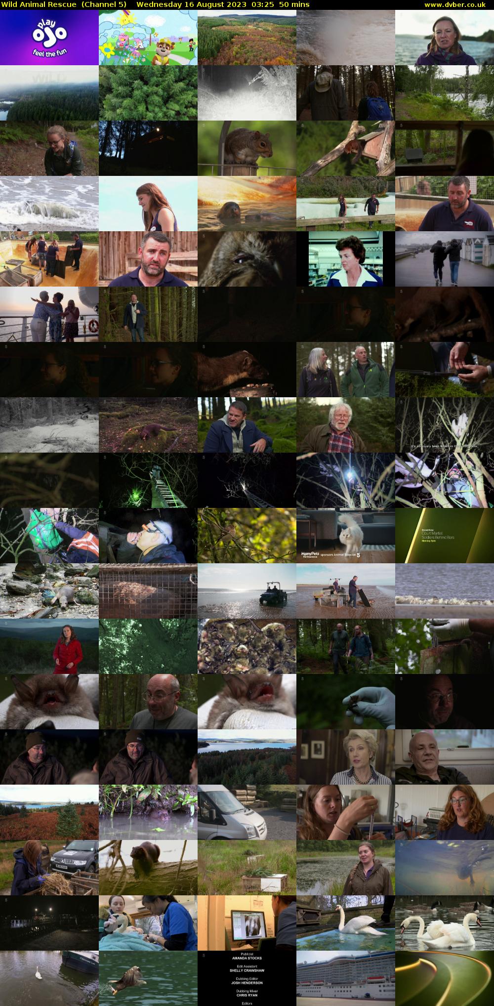 Wild Animal Rescue  (Channel 5) Wednesday 16 August 2023 03:25 - 04:15
