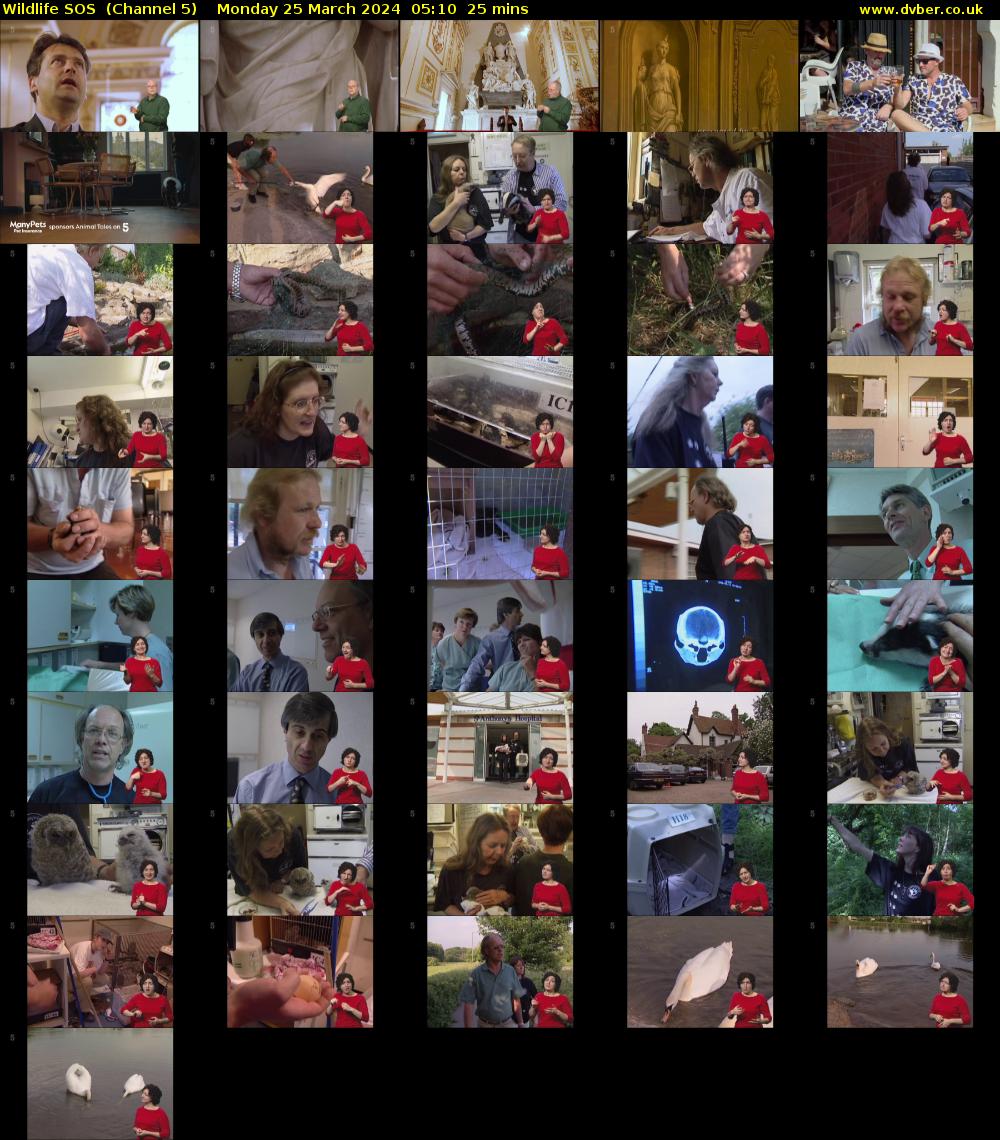 Wildlife SOS  (Channel 5) Monday 25 March 2024 05:10 - 05:35