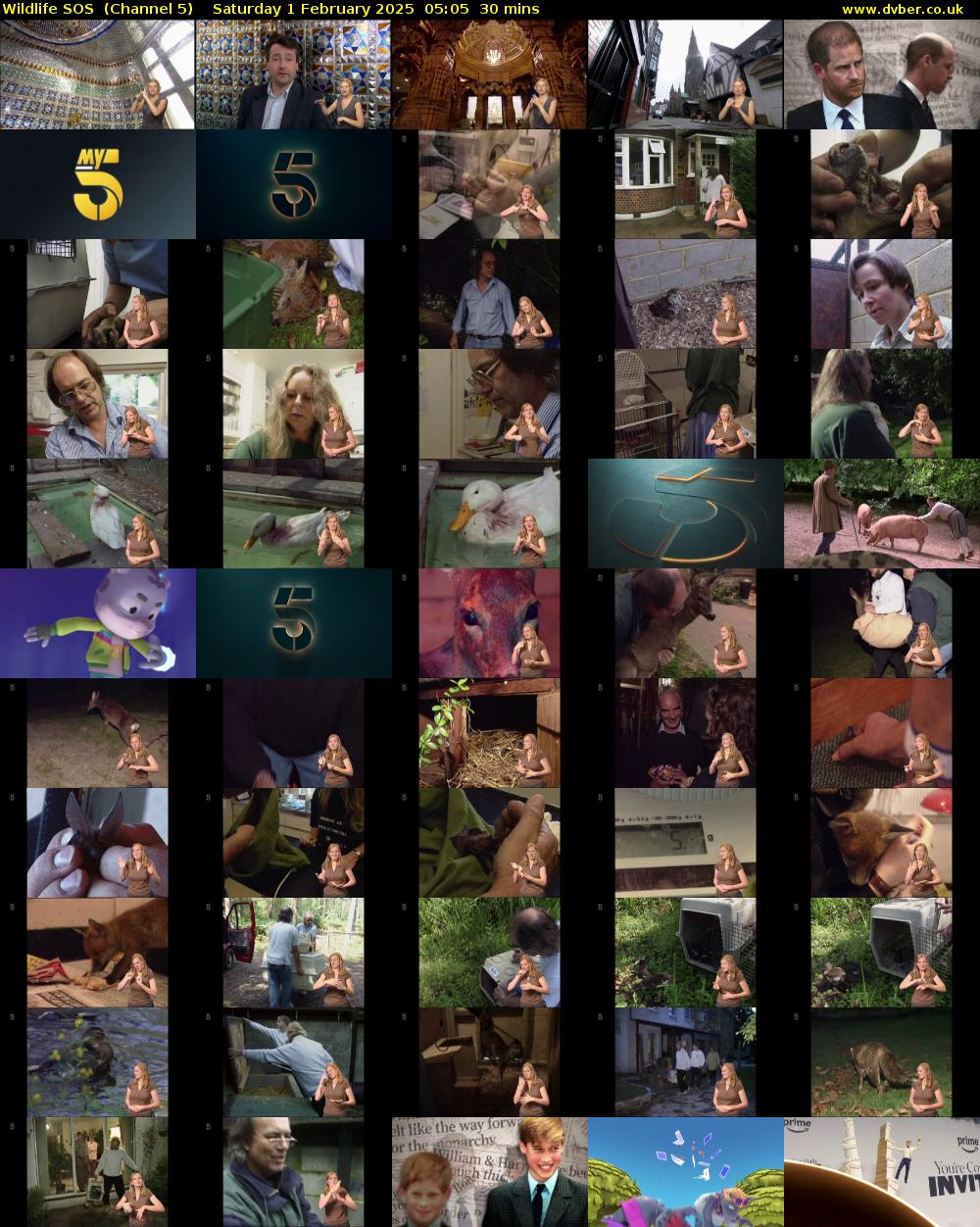 Wildlife SOS  (Channel 5) Saturday 1 February 2025 05:05 - 05:35