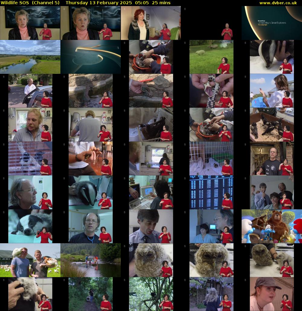 Wildlife SOS  (Channel 5) Thursday 13 February 2025 05:05 - 05:30