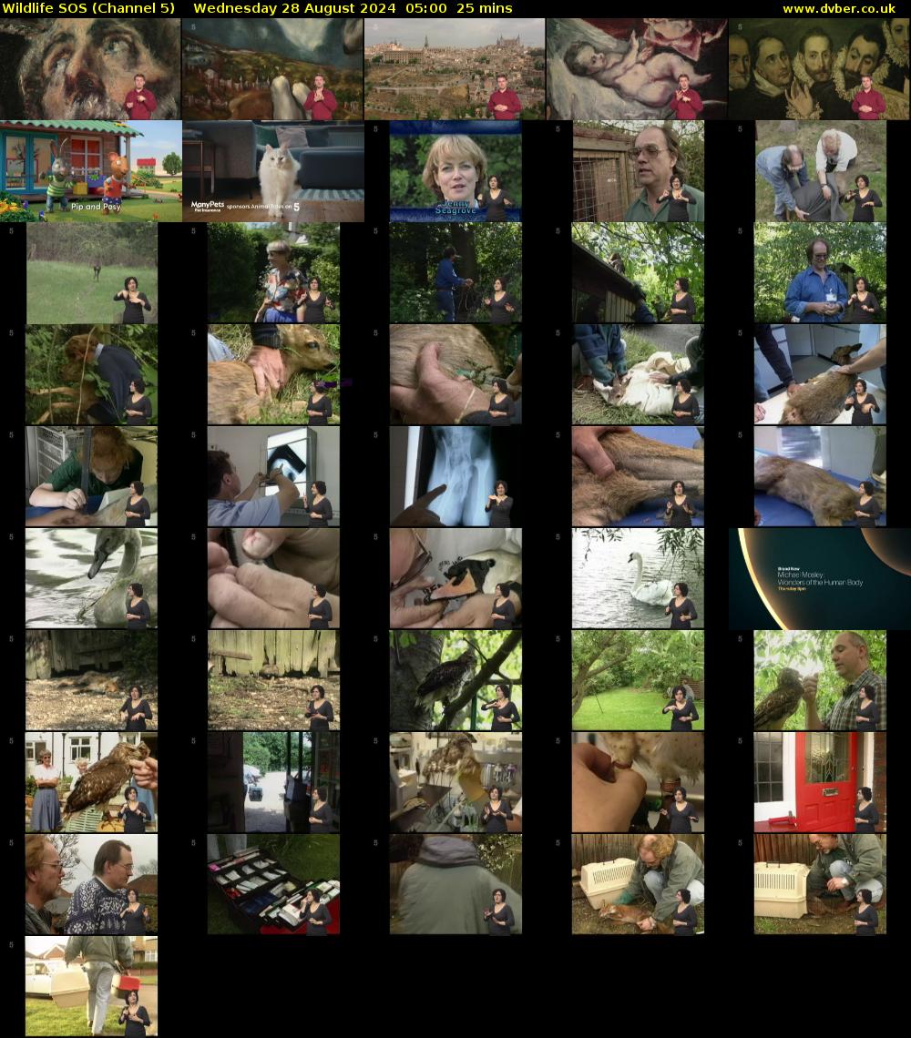 Wildlife SOS (Channel 5) Wednesday 28 August 2024 05:00 - 05:25