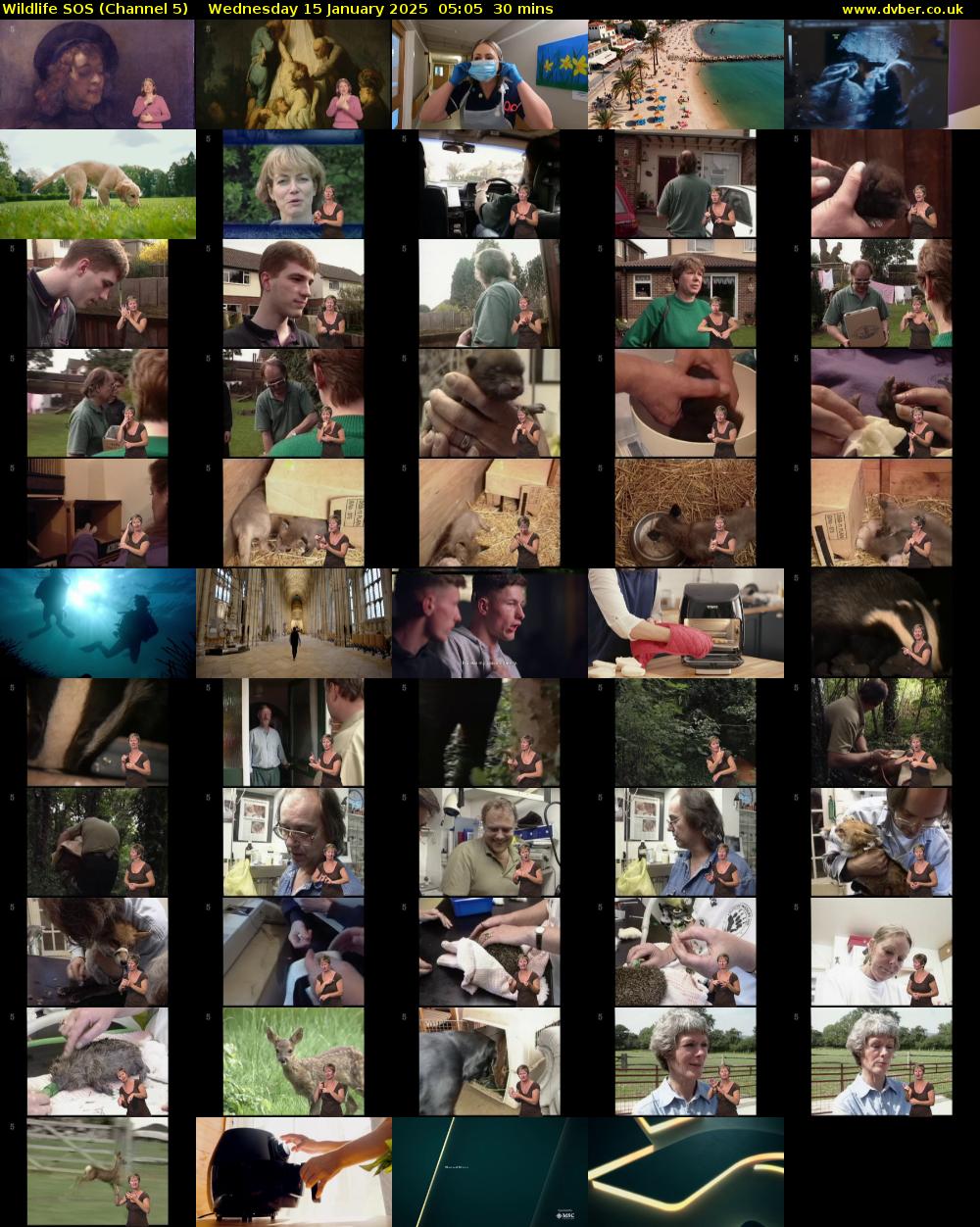 Wildlife SOS (Channel 5) Wednesday 15 January 2025 05:05 - 05:35