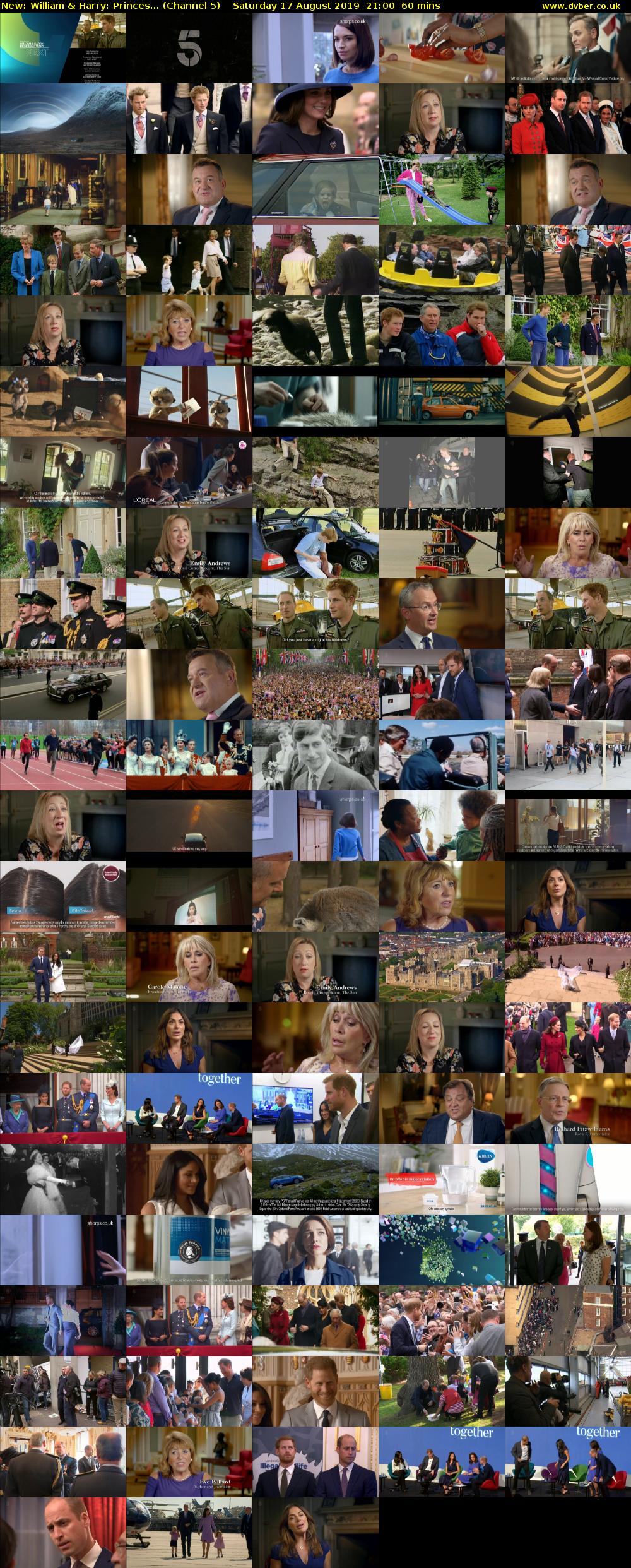 William & Harry: Princes... (Channel 5) Saturday 17 August 2019 21:00 - 22:00