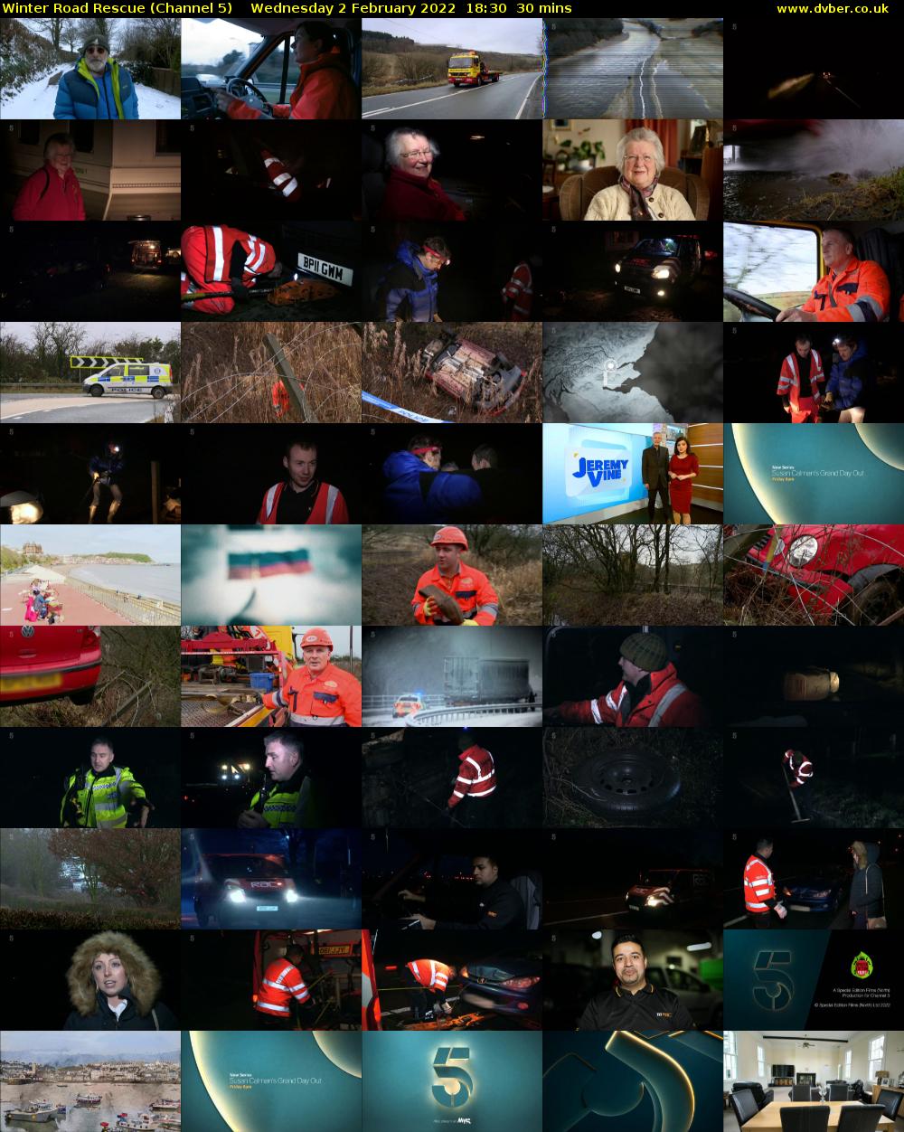 Winter Road Rescue (Channel 5) Wednesday 2 February 2022 18:30 - 19:00