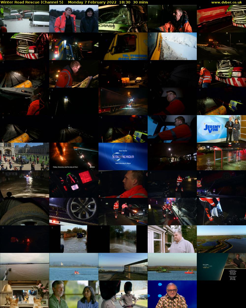Winter Road Rescue (Channel 5) Monday 7 February 2022 18:30 - 19:00