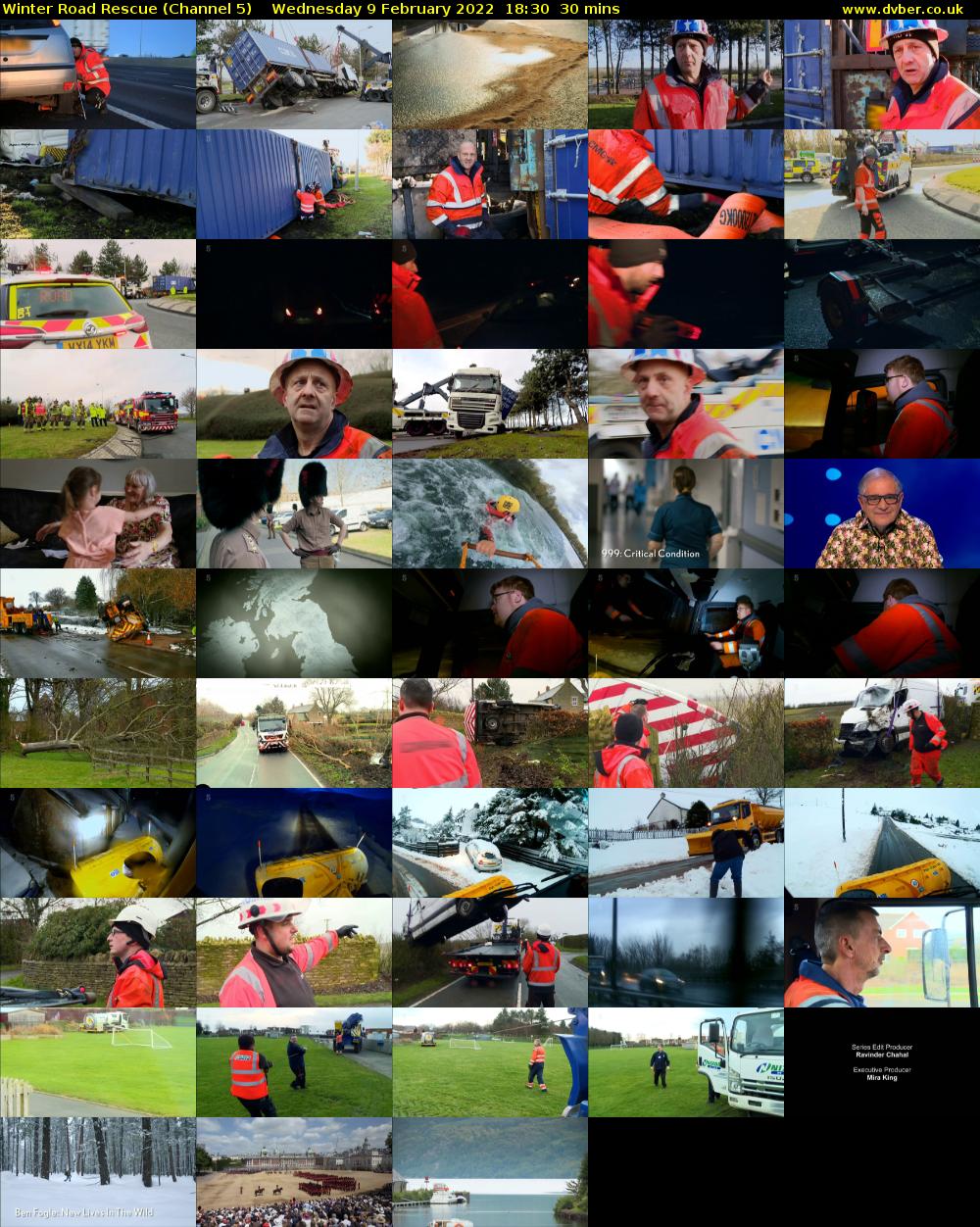 Winter Road Rescue (Channel 5) Wednesday 9 February 2022 18:30 - 19:00