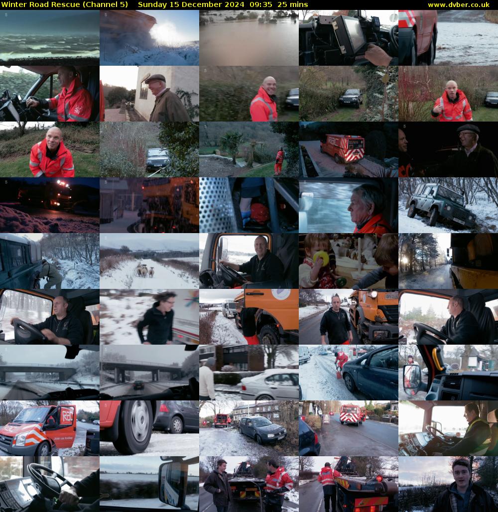 Winter Road Rescue (Channel 5) Sunday 15 December 2024 09:35 - 10:00