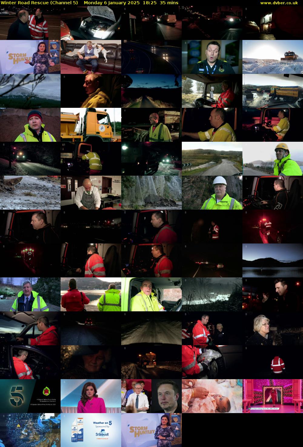 Winter Road Rescue (Channel 5) Monday 6 January 2025 18:25 - 19:00