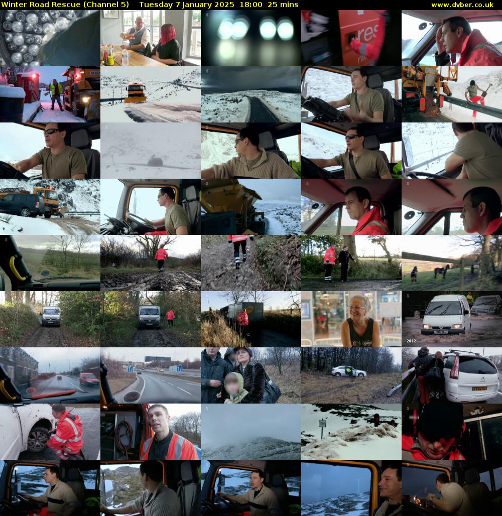 Winter Road Rescue (Channel 5) Tuesday 7 January 2025 18:00 - 18:25