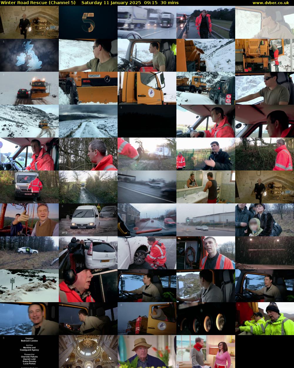 Winter Road Rescue (Channel 5) Saturday 11 January 2025 09:15 - 09:45