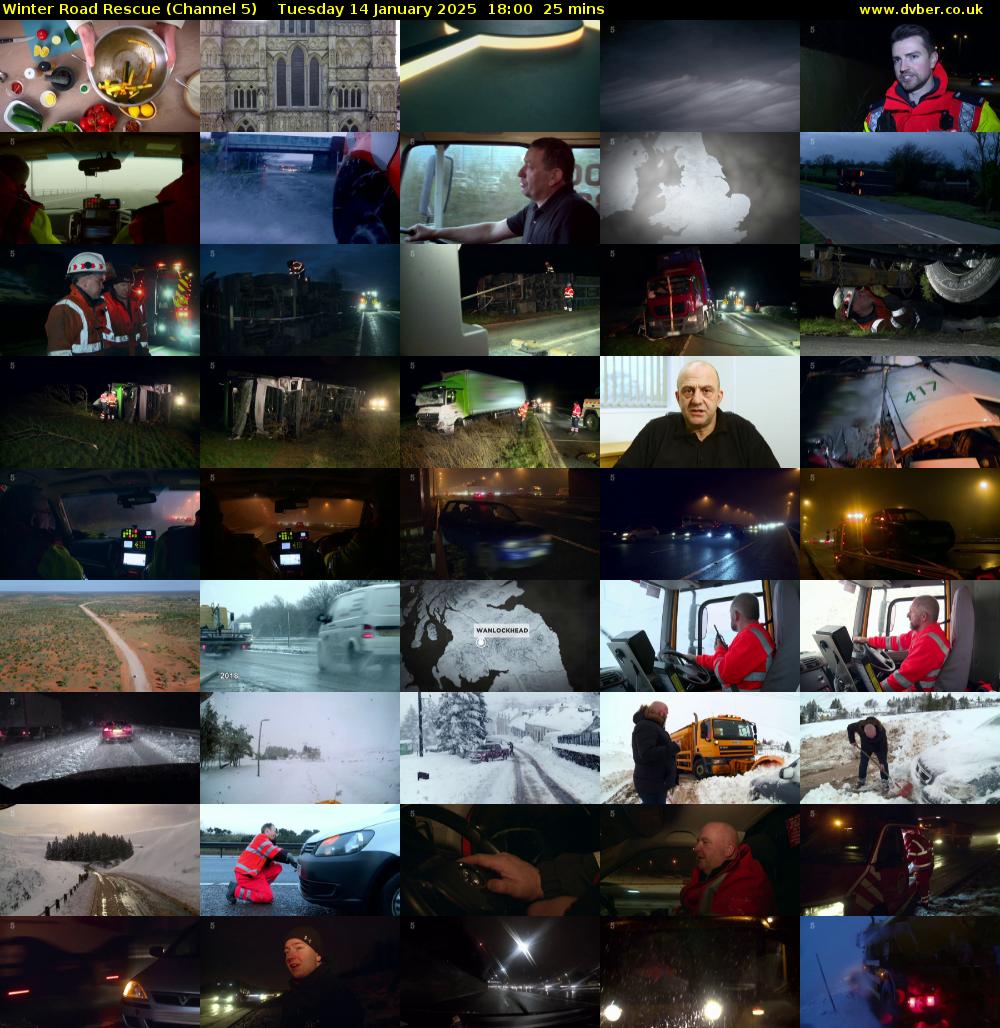 Winter Road Rescue (Channel 5) Tuesday 14 January 2025 18:00 - 18:25